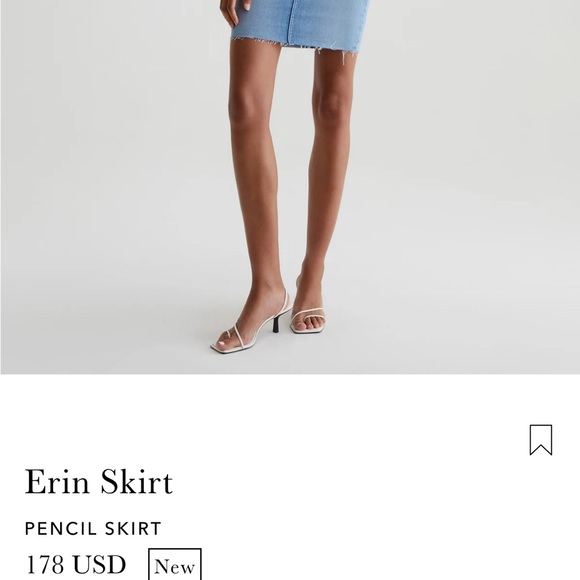 AG-ED DENIM, Adriano Goldschmied, The Erin pencil skirt distressed perfectly W-4 - Picture 9 of 11